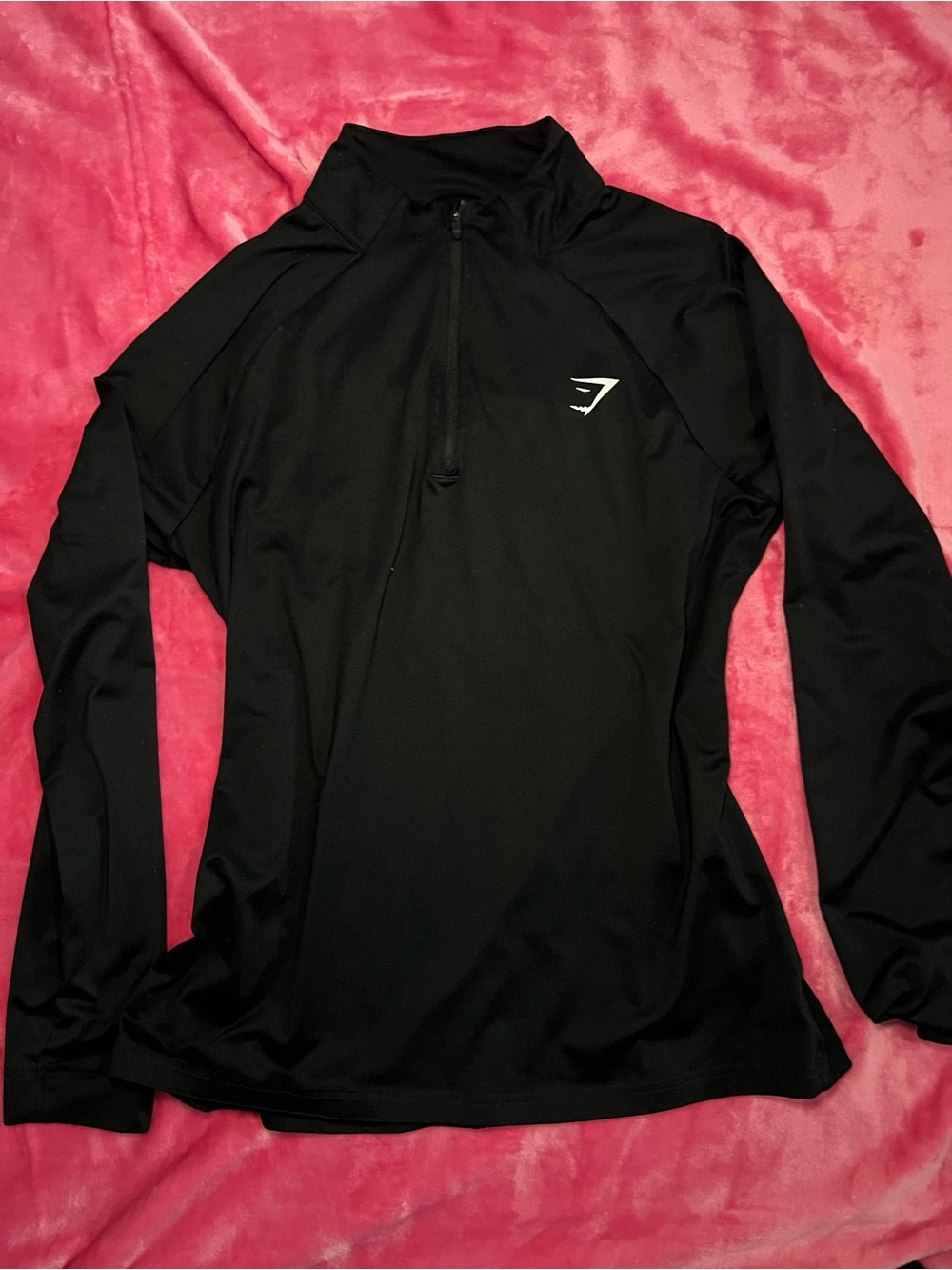 Gymshark Black Women's Long-Sleeve Half-Zip Athletic Top